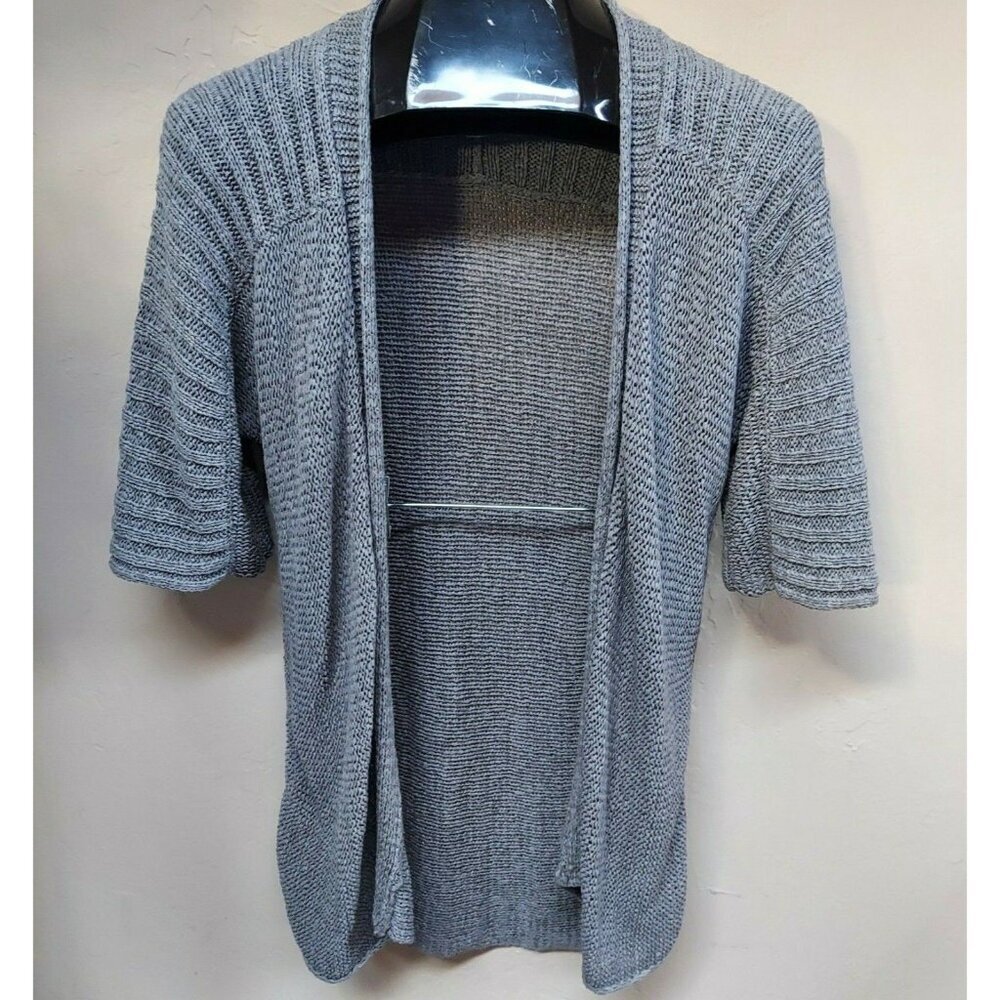 Kenar Womens Medium Gray Acrylic Blend Open Cardigan Sweater Knit Lightweight